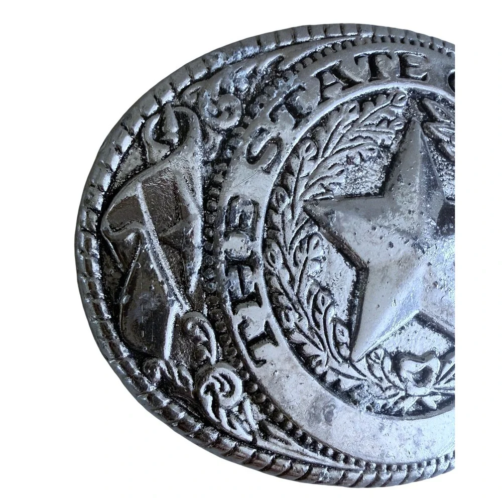 Vintage State of Texas / Texas Star Belt Buckle Lg 3.5